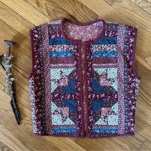 Vintage 70s Handmade Quilted Vest